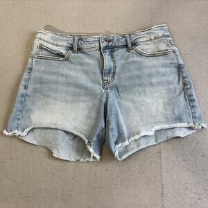 Sofia Vergara Jean Short Shorts Womens 6 Blue Denim Lila Cotton Cut Off Frayed